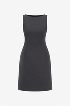 Elegant Charcoal Sleeveless Sheath Dress