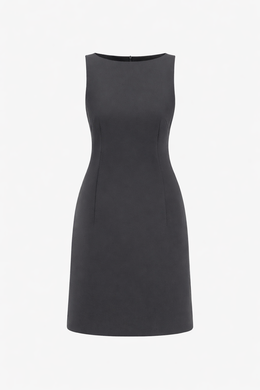 Elegant Charcoal Sleeveless Sheath Dress