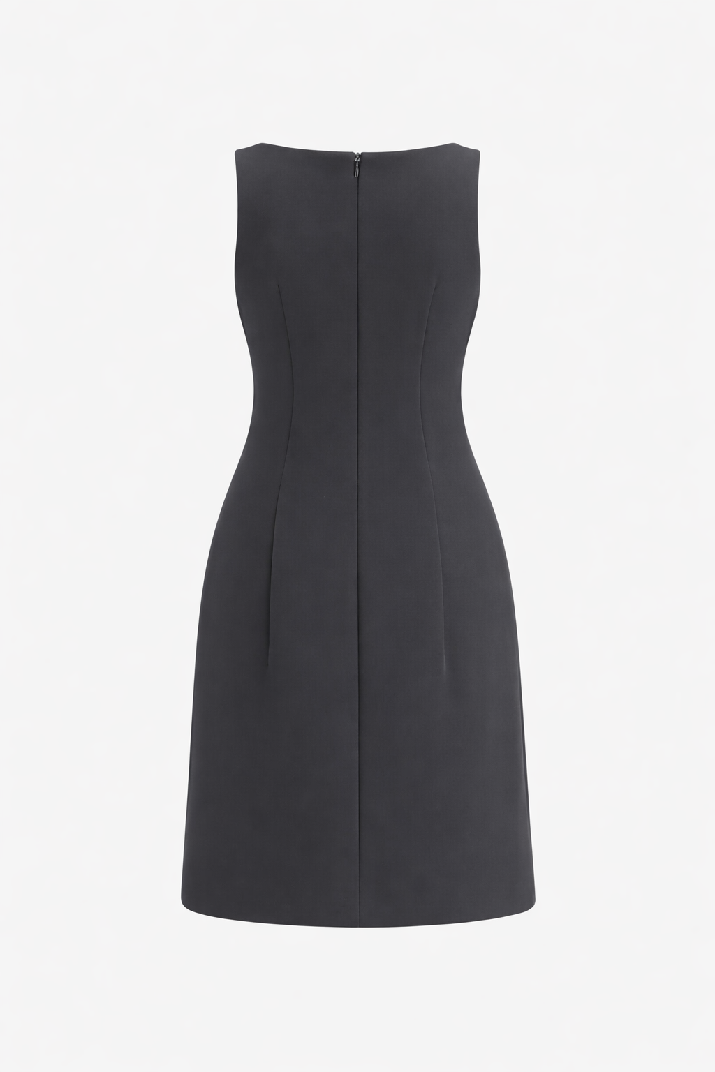 Elegant Charcoal Sleeveless Sheath Dress