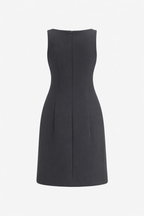 Elegant Charcoal Sleeveless Sheath Dress