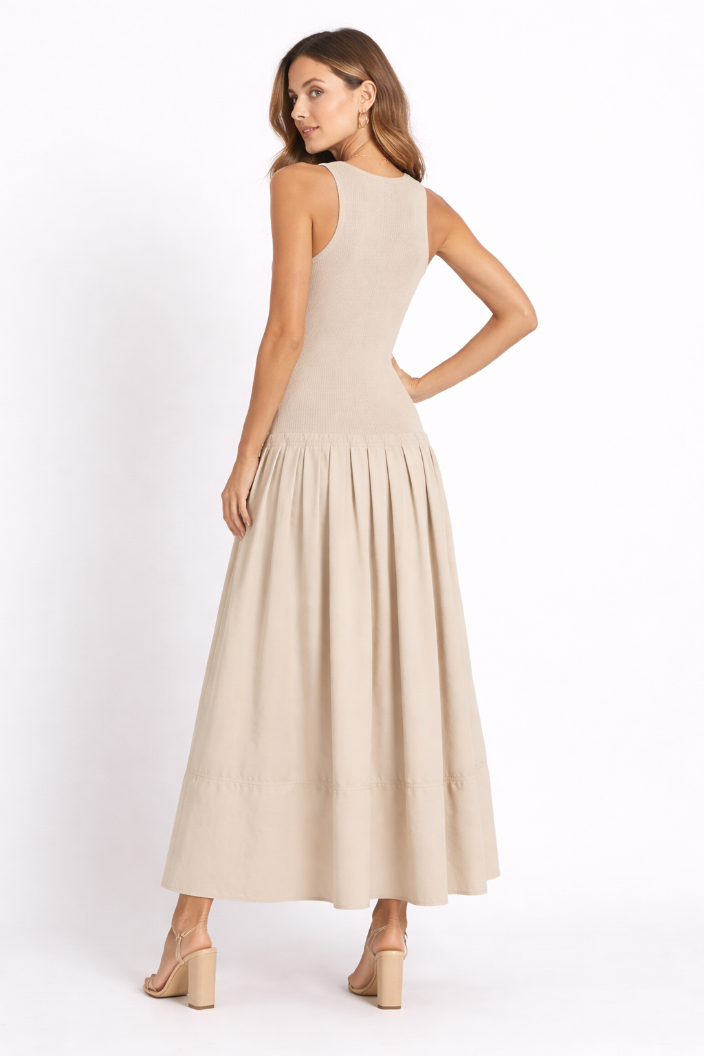 Sandstone Ribbed Tank Maxi Dress